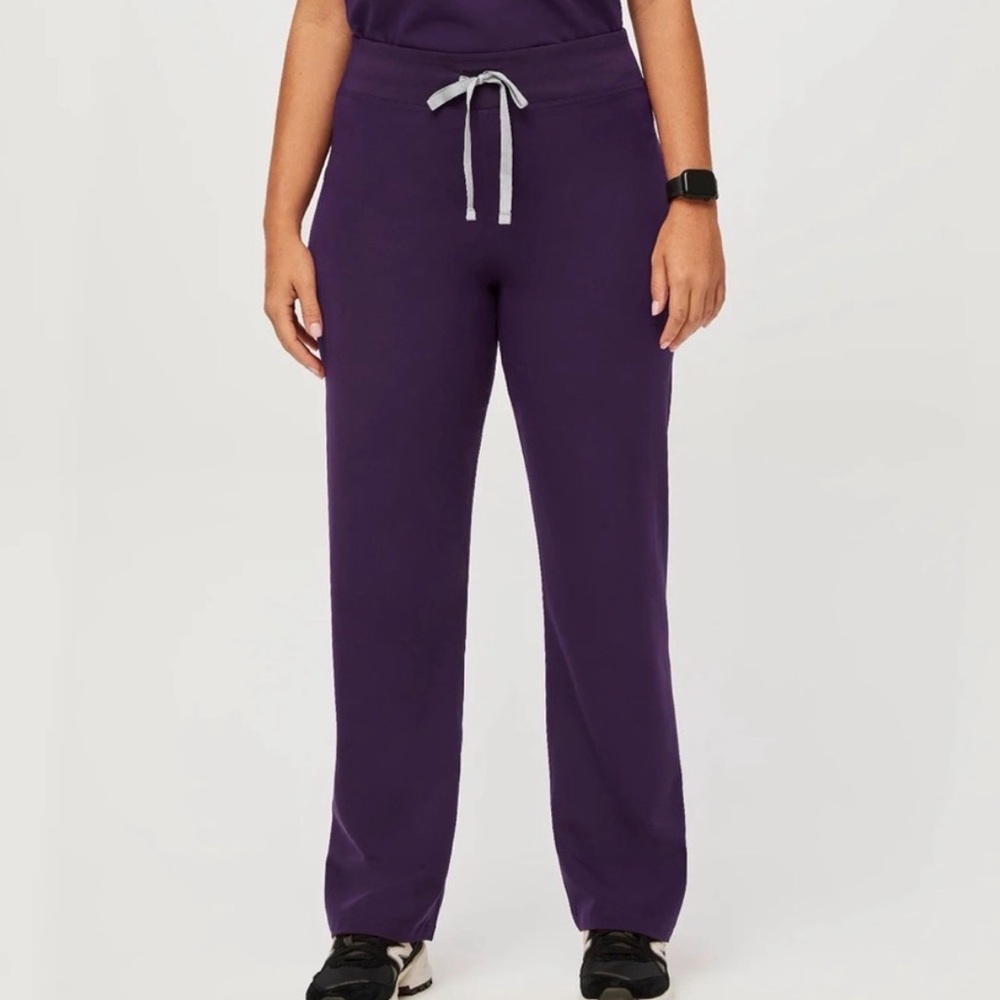 High Waisted Livingston Basic Scrub Pants Eggplant